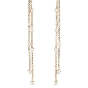 Layered Bar Pearl Earrings